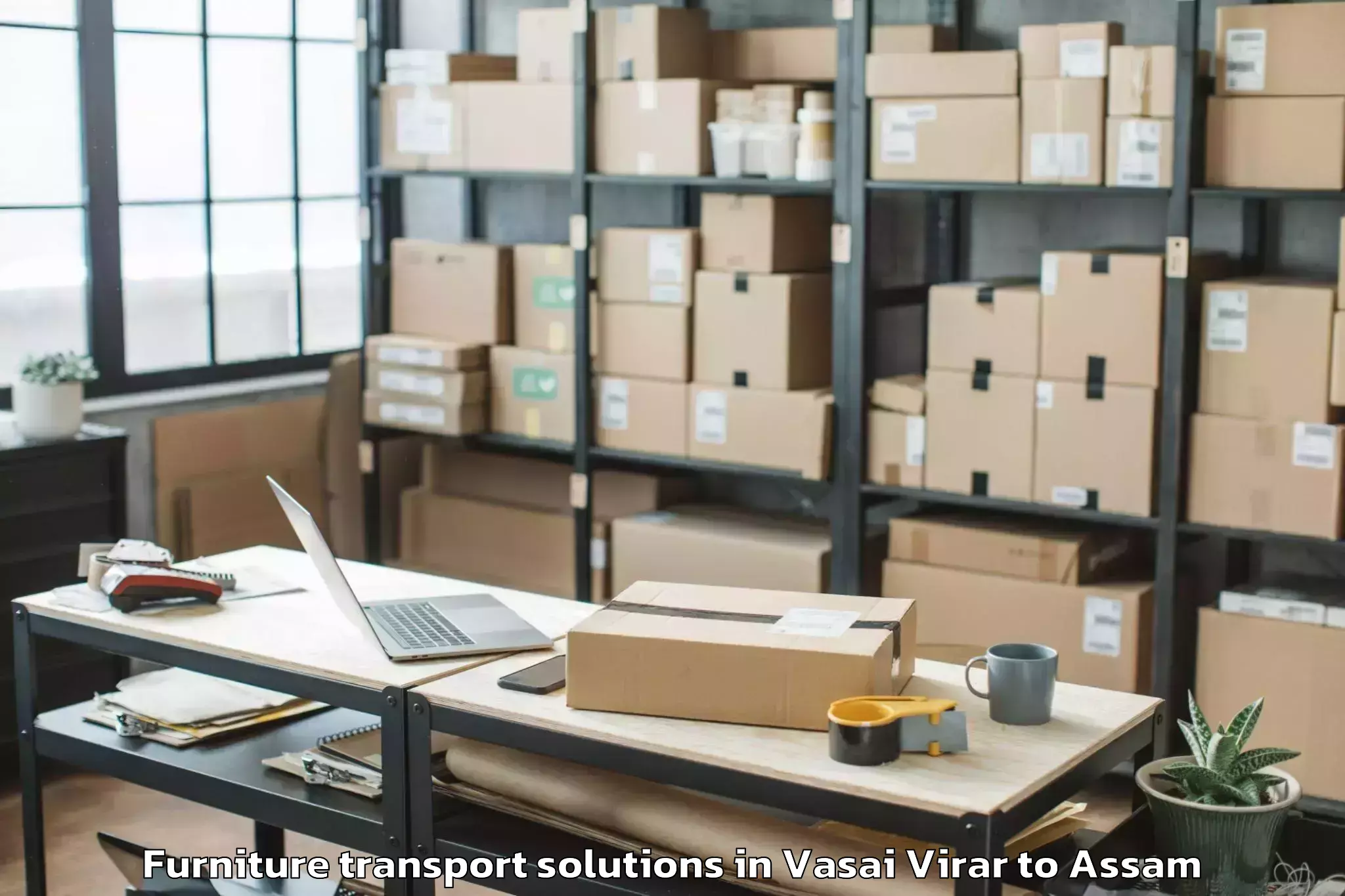 Trusted Vasai Virar to Kaliabor Furniture Transport Solutions